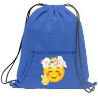 Hippy Smiley Face Peace Sign Sweatshirt Cinch Pack Bag