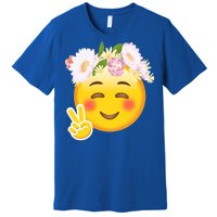 Hippy Smiley Face Peace Sign Premium T-Shirt