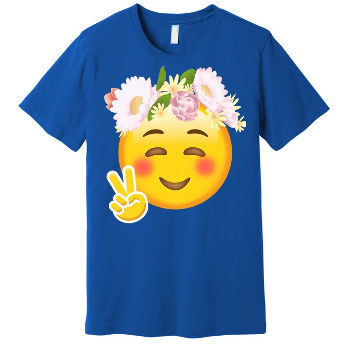 Hippy Smiley Face Peace Sign Premium T-Shirt