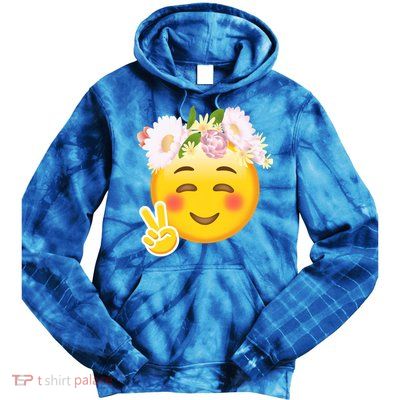 Hippy Smiley Face Peace Sign Tie Dye Hoodie