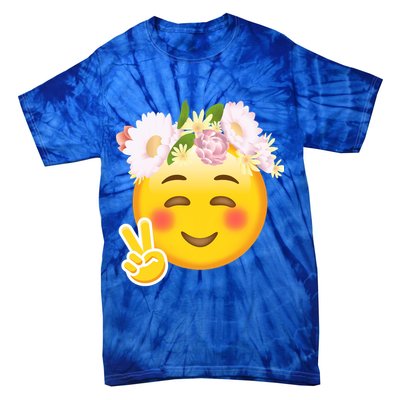 Hippy Smiley Face Peace Sign Tie-Dye T-Shirt