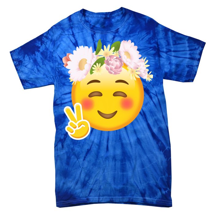 Hippy Smiley Face Peace Sign Tie-Dye T-Shirt