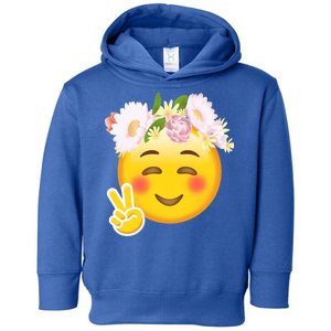 Hippy Smiley Face Peace Sign Toddler Hoodie