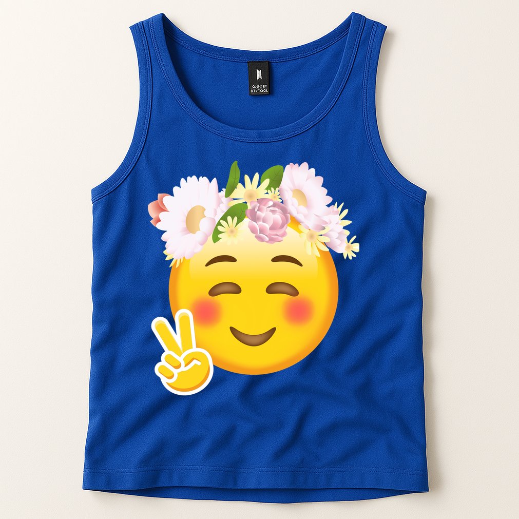 Hippy Smiley Face Peace Sign Tank Top