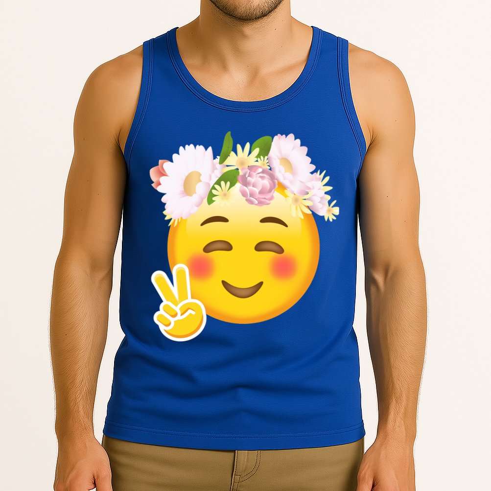 Hippy Smiley Face Peace Sign Tank Top