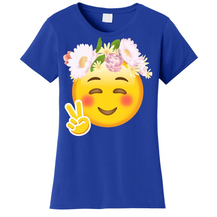 Hippy Smiley Face Peace Sign Women's T-Shirt