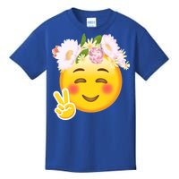 Hippy Smiley Face Peace Sign Kids T-Shirt