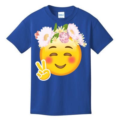 Hippy Smiley Face Peace Sign Kids T-Shirt