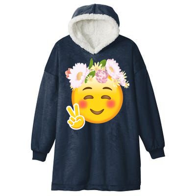 Hippy Smiley Face Peace Sign Hooded Wearable Blanket