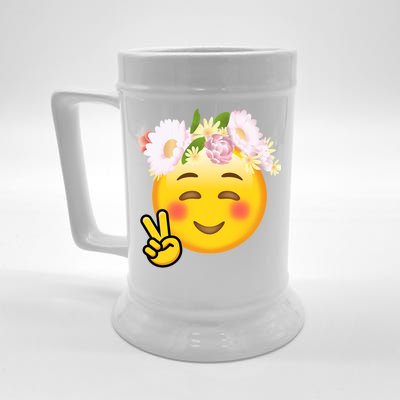 Hippy Smiley Face Peace Sign Beer Stein