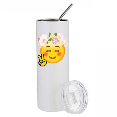 Hippy Smiley Face Peace Sign Stainless Steel Tumbler