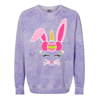 Hipster Bunnycorn Easter Bunny Unicorn Colorblast Crewneck Sweatshirt