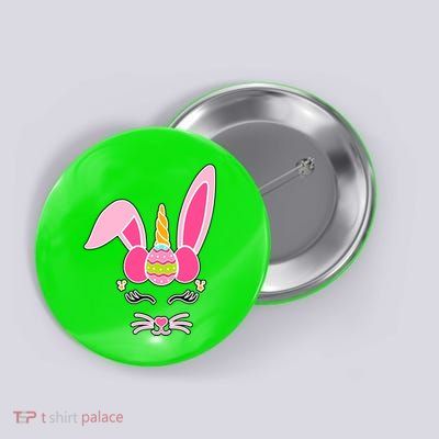 Hipster Bunnycorn Easter Bunny Unicorn Button