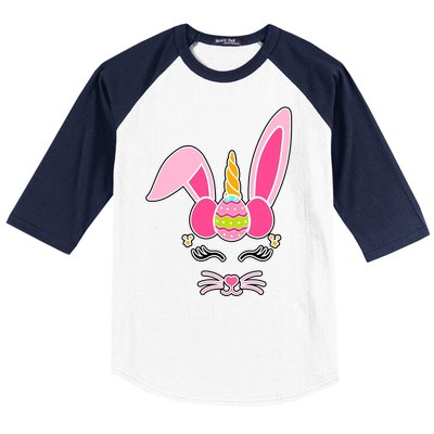 Hipster Bunnycorn Easter Bunny Unicorn Baseball Sleeve Shirt