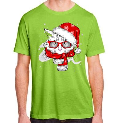 Hipster Christmas Cat Adult ChromaSoft Performance T-Shirt