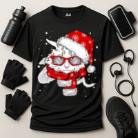 Hipster Christmas Cat Cooling Performance Crew T-Shirt