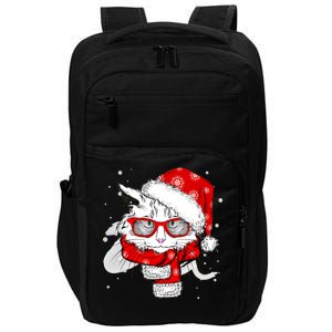 Hipster Christmas Cat Impact Tech Backpack