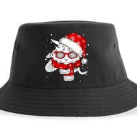 Hipster Christmas Cat Sustainable Bucket Hat