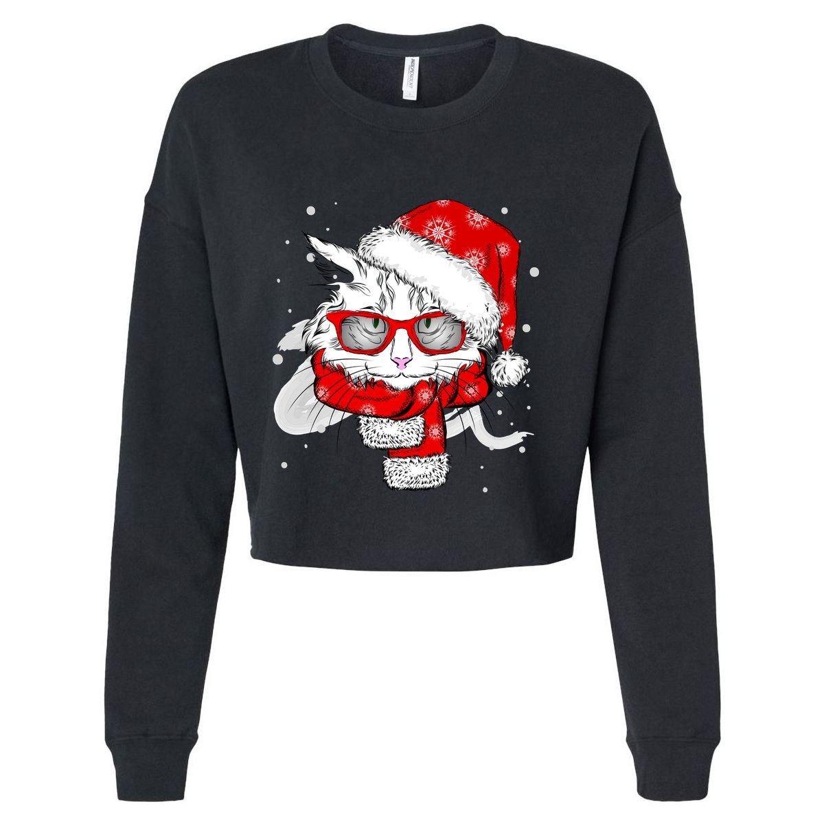 Hipster Christmas Cat Sustainable Bucket Hat