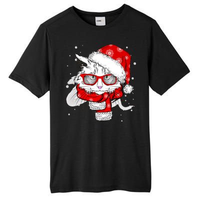 Hipster Christmas Cat Tall Fusion ChromaSoft Performance T-Shirt