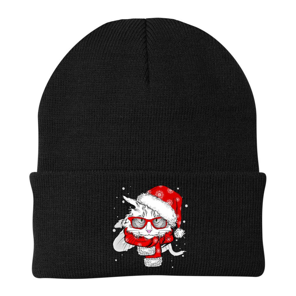 Hipster Christmas Cat Beanie