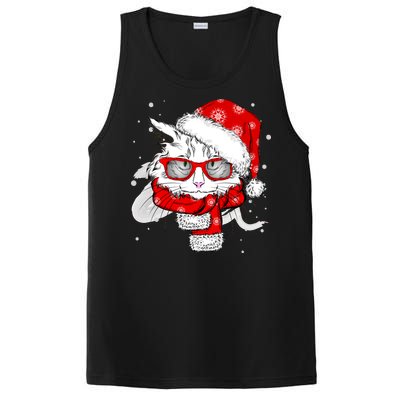 Hipster Christmas Cat PosiCharge Competitor Tank