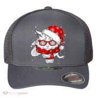 Hipster Christmas Cat Flexfit Unipanel Trucker Cap