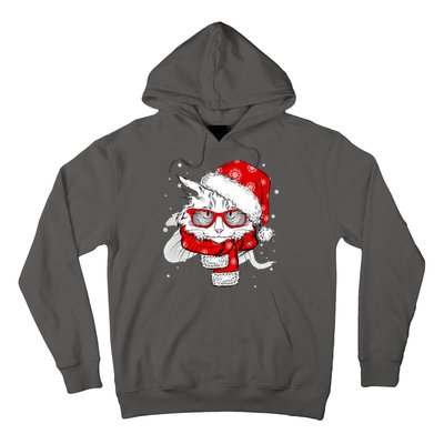 Hipster Christmas Cat Hoodie