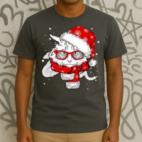 Hipster Christmas Cat T-Shirt