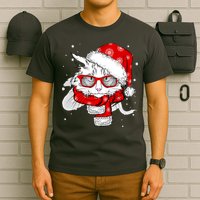 Hipster Christmas Cat T-Shirt