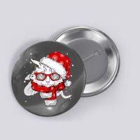 Hipster Christmas Cat Button