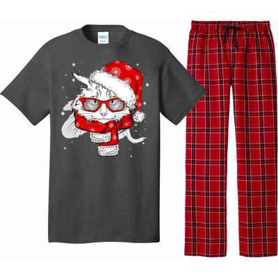 Hipster Christmas Cat Pajama Set