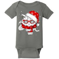 Hipster Christmas Cat Baby Bodysuit