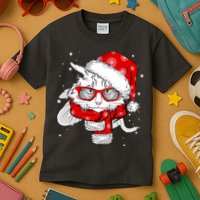 Hipster Christmas Cat Kids T-Shirt
