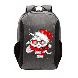 Hipster Christmas Cat Vector Backpack