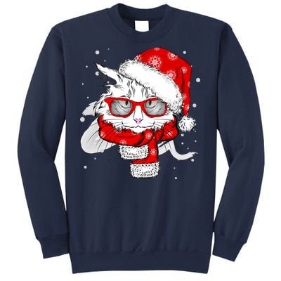 Hipster Christmas Cat Sweatshirt