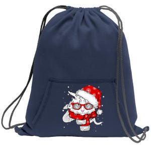 Hipster Christmas Cat Sweatshirt Cinch Pack Bag