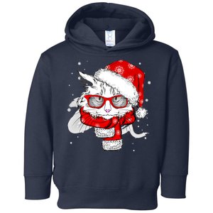 Hipster Christmas Cat Toddler Hoodie