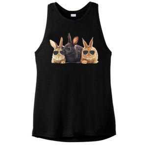 Hipster Cool Rabbit Ladies PosiCharge Tri-Blend Wicking Tank