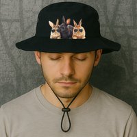 Hipster Cool Rabbit Bucket Hat