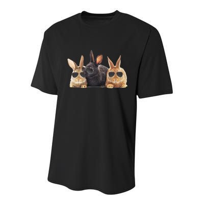 Hipster Cool Rabbit Youth Performance Sprint T-Shirt