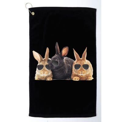 Hipster Cool Rabbit Platinum Collection Golf Towel