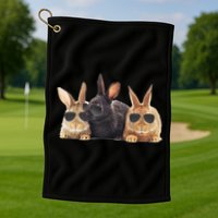 Hipster Cool Rabbit Golf Towel