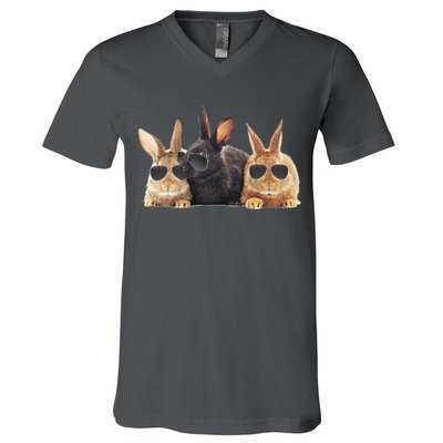 Hipster Cool Rabbit V-Neck T-Shirt
