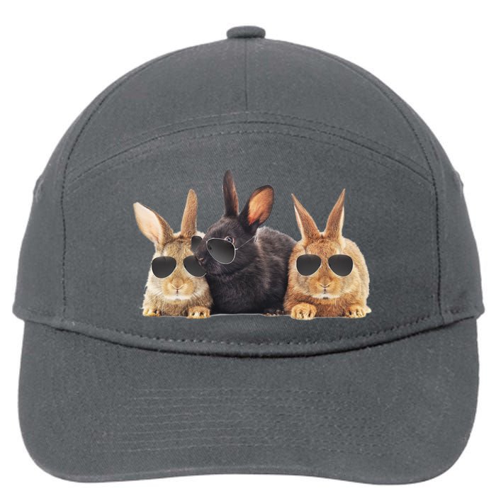 Hipster Cool Rabbit 7-Panel Snapback Hat