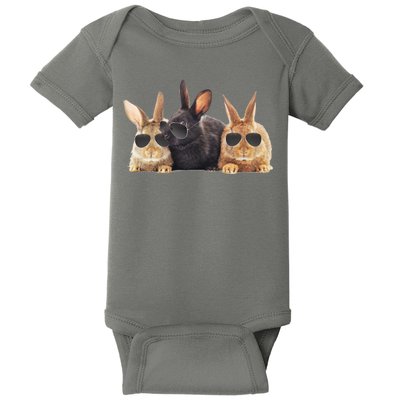 Hipster Cool Rabbit Baby Bodysuit