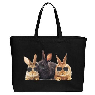 Hipster Cool Rabbit Cotton Canvas Jumbo Tote