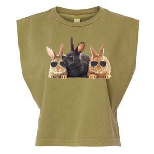 Hipster Cool Rabbit Garment-Dyed Women's Muscle Tee