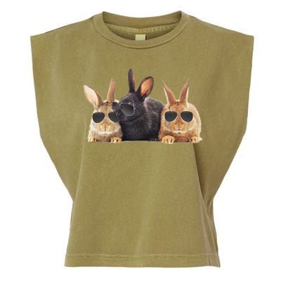 Hipster Cool Rabbit Garment-Dyed Women's Muscle Tee