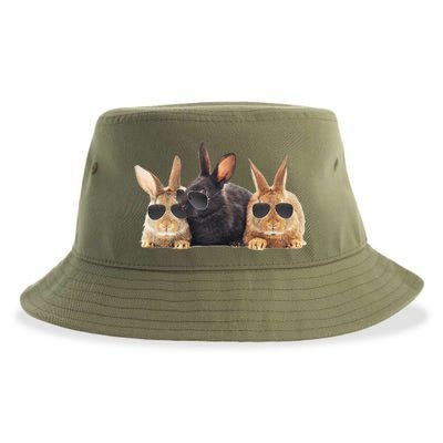 Hipster Cool Rabbit Sustainable Bucket Hat